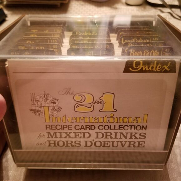 1977 The 2 in 1 International Recipe Card Collection Mixed Drinks Appetizers vtg - Picture 2 of 9